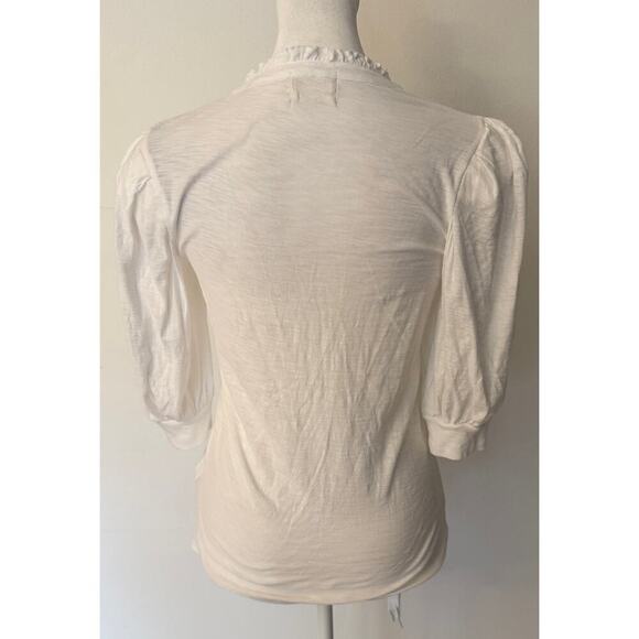 NATION LTD Veronique Henley Pima Cotton Shortsleeve Blouse Size XS - Picture 4 of 7